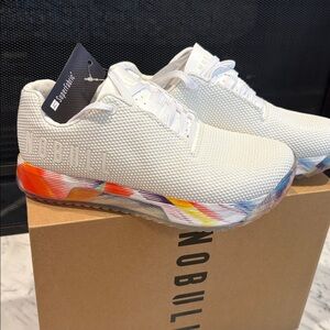 NOBULL White Trainers with Colorful Soles